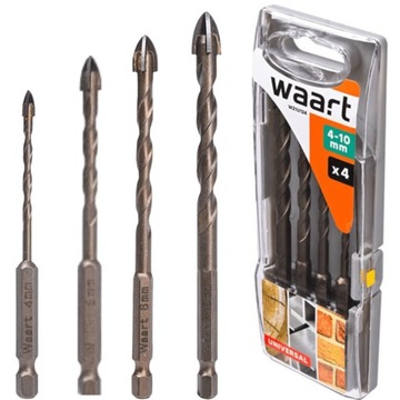 Waart Zestaw Wierteł Wiertła Uniwersalne 4-10mm Na Quick Change Hex