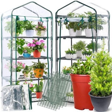 Lehmann Mini Szklarnia Balkonowa Ogrodowa 4 Półki 158/ 68 50 cm