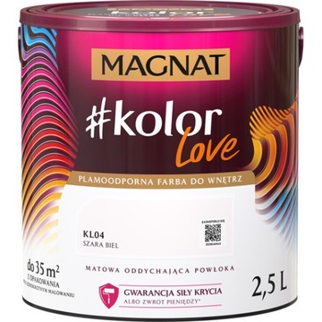 Magnat Farba Lateksowa #kolorlove 5L KL04 Szara Biel