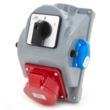 Rozdzielnica Combopol Zestaw Gniazd Siłowy 32A 5P 2*230V IP44 Wyłącznik 0-1