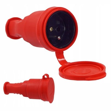 Gniazdo Gumowe 16A 230V IP44 Hermetyczne Na Kabel