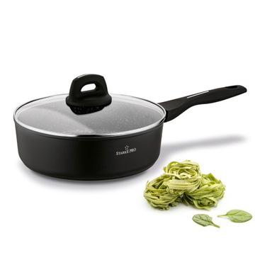 Patelnia Indukcja Głęboka Gaz z Pokrywką non stick Starke Pro Sesar 24 cm
