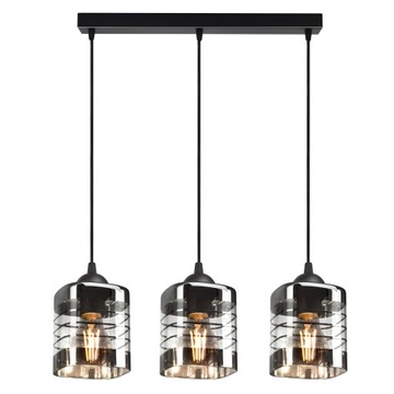 Szklana Lampa Wisząca Sufitowa Żyrandol Plafon Led