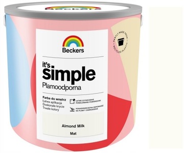 Beckers It`s Simple Plamoodporna Farba Do Ścian I Sufitów Almond Milk 2.5L