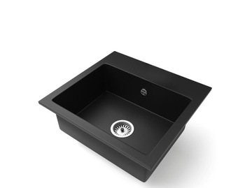 Brado Kuchenny Zlewozmywak Granitowy Jednokomorowy Don Syfon Chrom