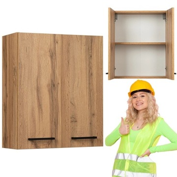 Szafka łazienkowa wisząca Astor Lupo Wotan 50 cm drzwiczki czarne uchwyty