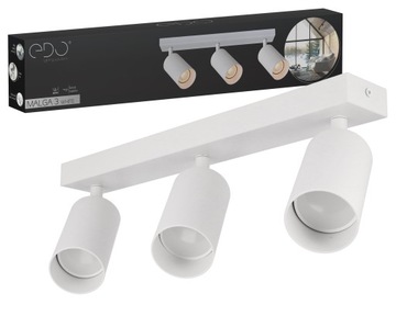 Edo Lampa sufitowa Listwa Szyna Spot Malga do Led 3x GU10 Oprawa biała