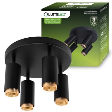 Lampa Sufitowa Plafon Spot Tuba Reflektor Led Oprawa Halogenowa GU10 Złota