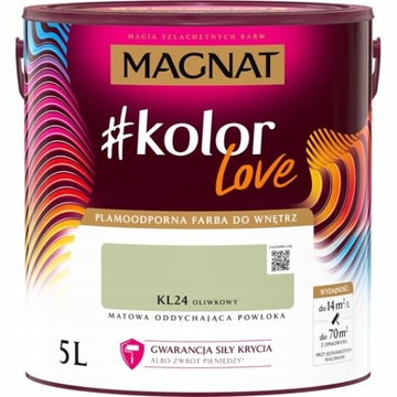 Magnat Farba Lateksowa #kolor Love 5L KL24 Oliwkowy