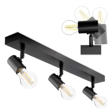 Lampa Sufitowa Szyna Reflektor na Żarówkę 3x E27 Wisząca Regulowana Oprawa