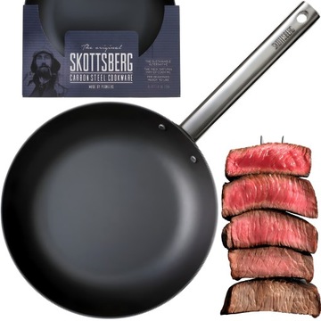 Skottsberg Patelnia Stalowa Węglowa Nonstick Indukcja Gaz Carbon Steel 28CM