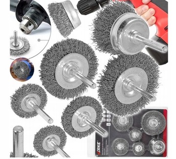Szczotki Druciane Na Wkrętarkę Wiertarkę Zestaw Szczotek Drucianych Metalu