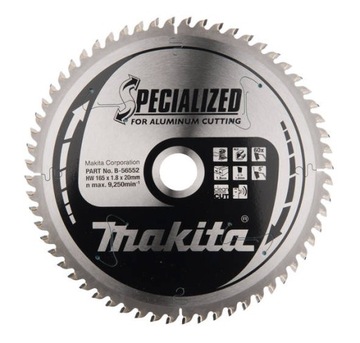 Makita Tarcza piła tnąca do aluminium 165x20mm 60 Zębów specialized B-56568