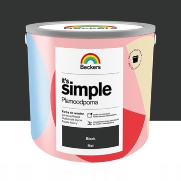 Beckers It's Simple 2,5l 50. Black Mat Plamoodporna Farba Do Ścian Sufitów