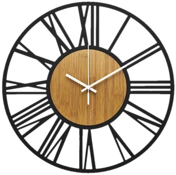 Zegar Ścienny 3D Metalowy Wiszący Vintage Rzymski Na Ścianę Loft 60cm