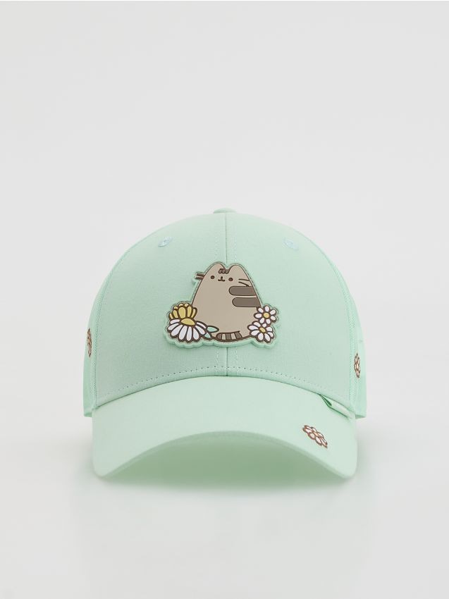 Reserved - Czapka z aplikacją Pusheen - jasnozielony