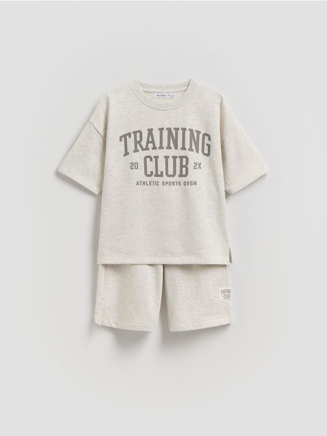 Reserved - Bawełniany komplet - jasnoszary