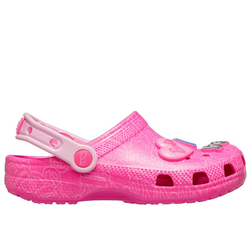 Klapki młodzieżowe Crocs Barbie Classic Clog 211406-90H - różowe