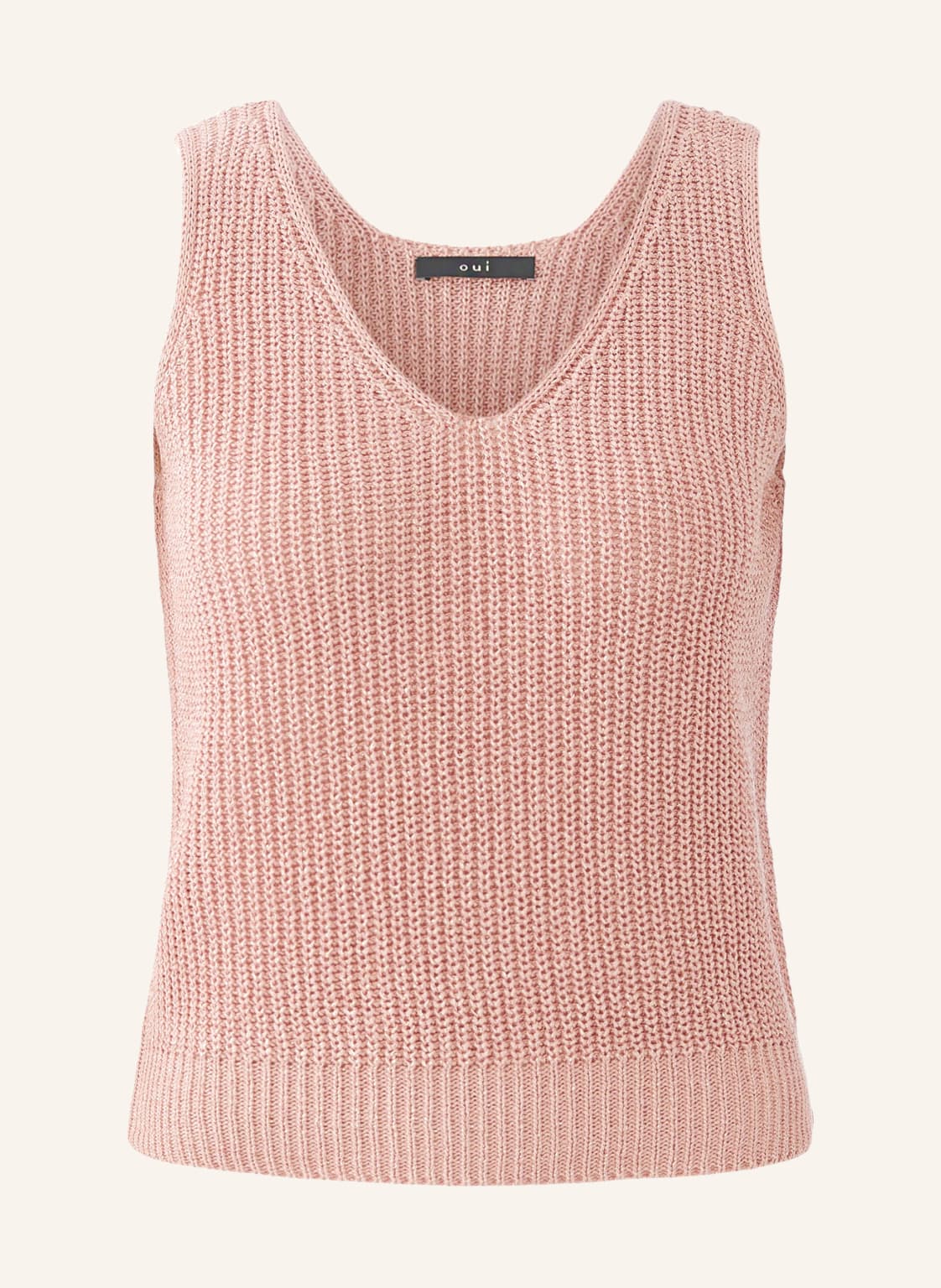 Oui Dzianinowy Top Z Błyszczącą Przędzą rosa