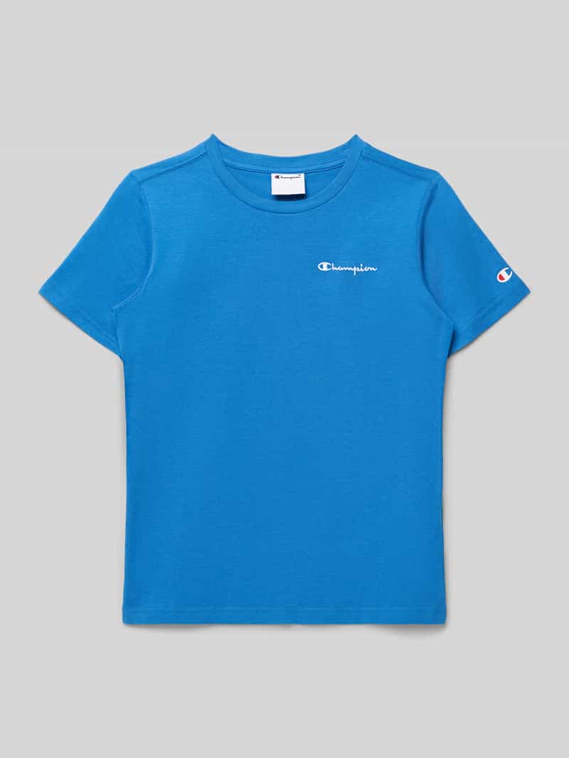 T-shirt z Wyhaftowane logo i Okrągły dekolt