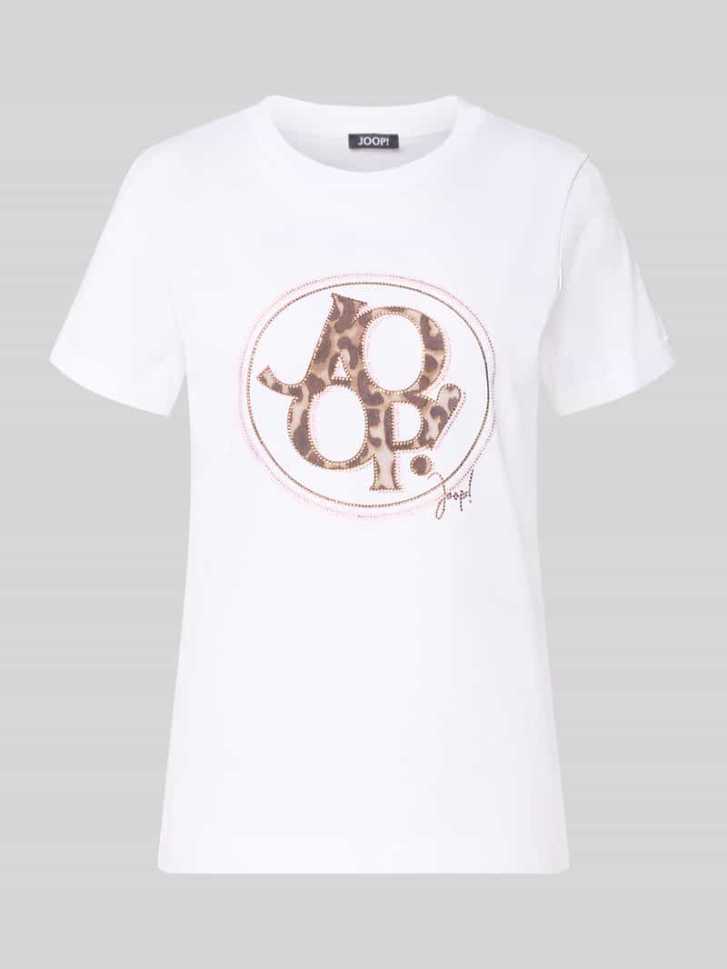 T-shirt z obszyciem z kamieni stras