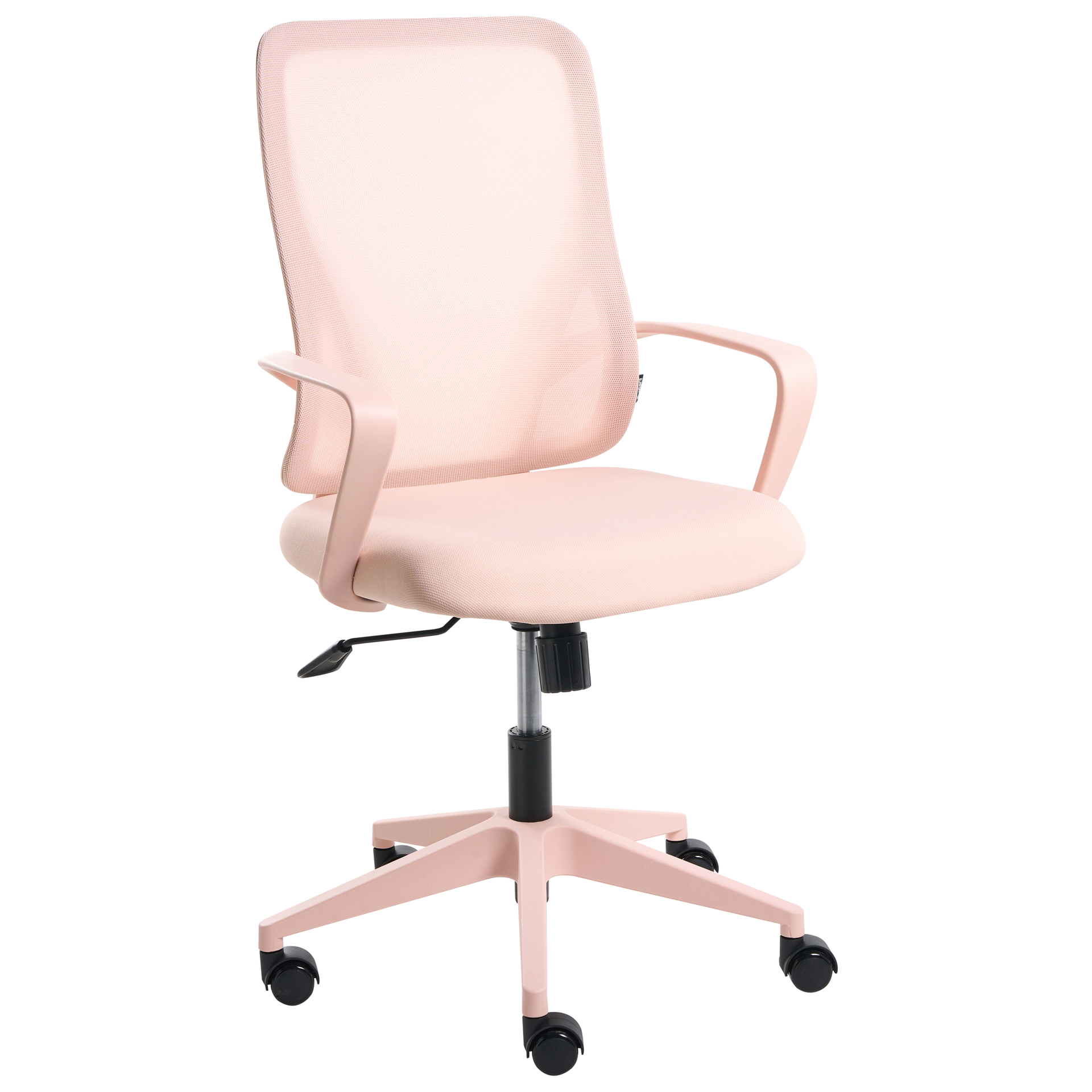 Beliani Krzesło biurowe regulowane pastelowy róż LUMA