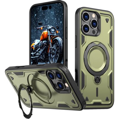 Etui HURTEL Hybrid Armor Trendy MagSafe do Apple iPhone 16 Pro Max Zielony
