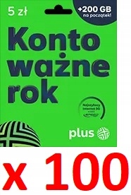 starter plus na kartę 5 konto ważne rok 5 Pln 100 sztuk hurt