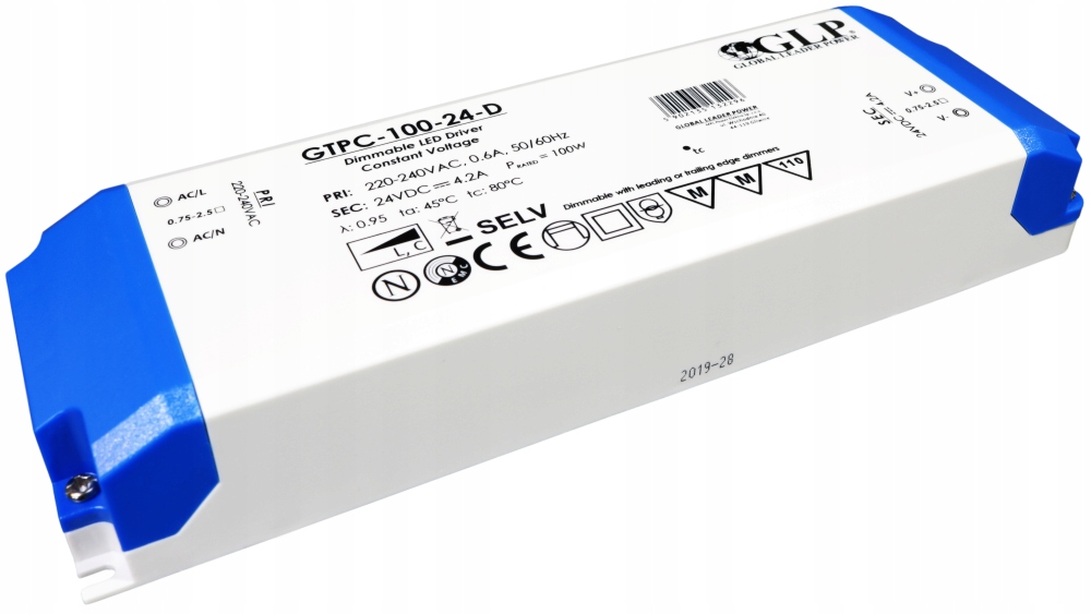 GTPC-100-24 Zasilacz Stałonapięciowy Ściemnialny Fazowo Triak Led 24V 100W