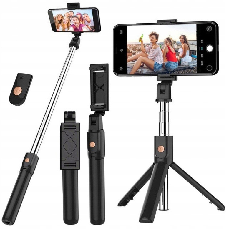 2x Kijek Do Selfie Stick Statyw Telefonu Z Pilotem Tripod Bluetooth Uchwyt