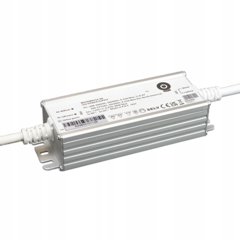 Zasilacz stałonapięciowy Led 12V/6,67A 80W Pfc hermetyczny MCHQ80V12-GE