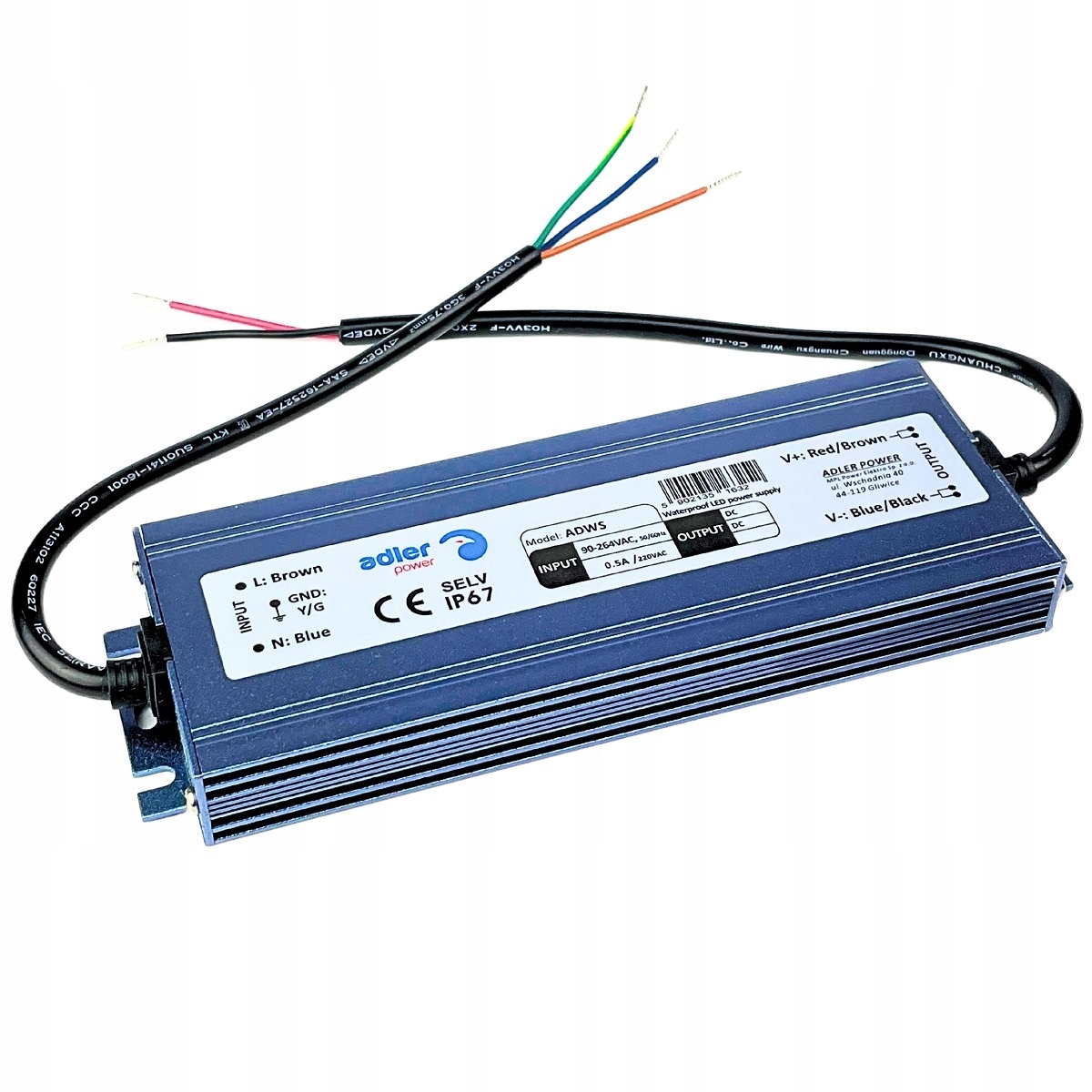 Zasilacz 24 V 8 A 200 W Wodoodporny Na Zewnątrz Do Lampy Wąski Ultra Slim