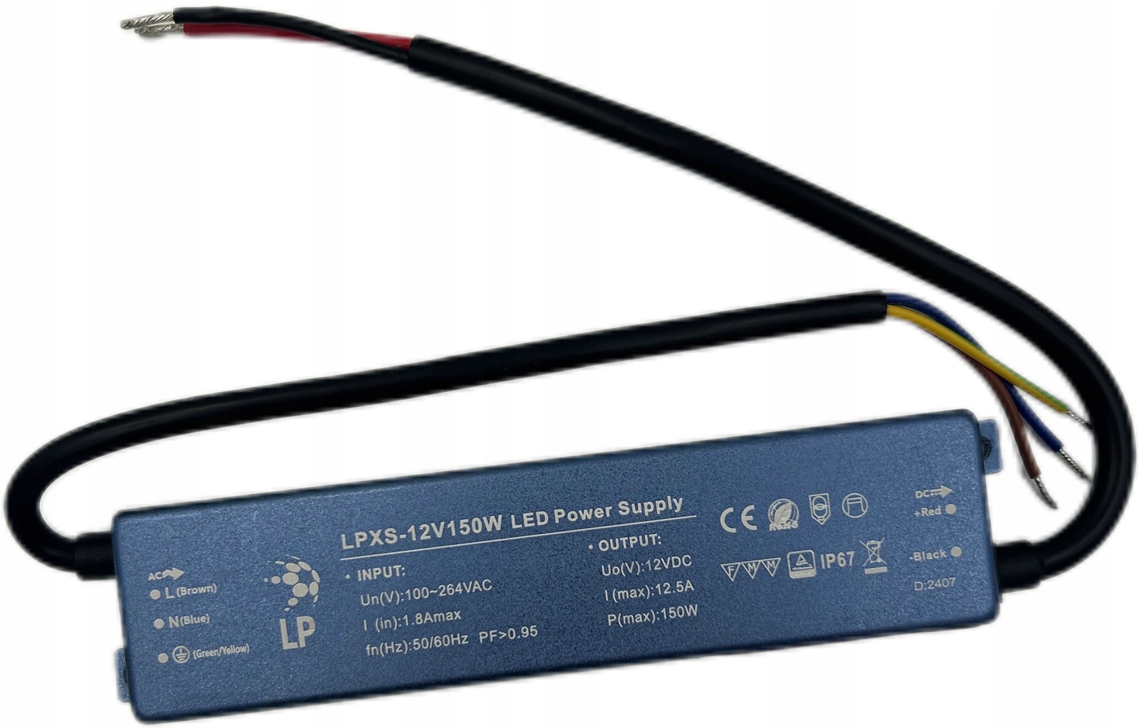 Zasilacz 150W 12V Hermetyczny LPXS150W Ekstra Slim