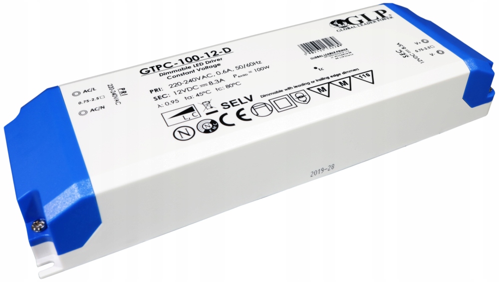 GLP Zasilacz Stałonapięciowy Ściemnialny Fazowo Triak Led 12 V 100W Dimming
