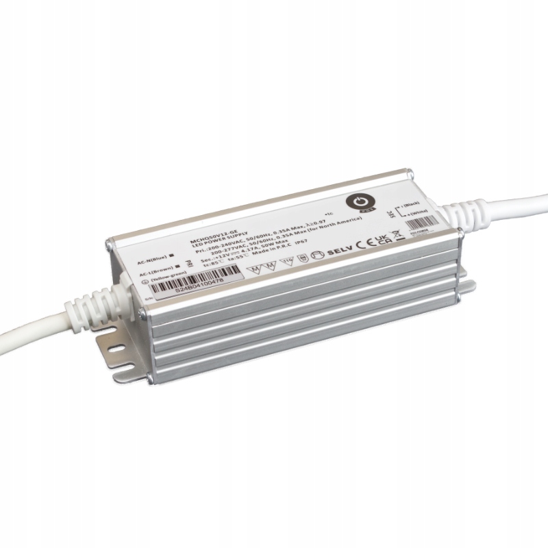 POS Zasilacz Led 12V/4.17A 50W, Pfc, metalowy hermetyczny IP67 MCHQ50V12-GE