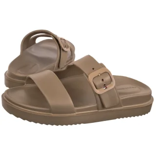 Klapki Th Double Strap Sandal Pearl Safari Canvas Pearlized FW0FW09114 0HT (TH1475-a) Tommy Hilfiger