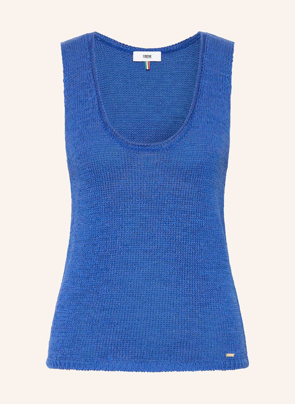 Cinque Top Z Dzianiny Ciliv Z Lnem blau