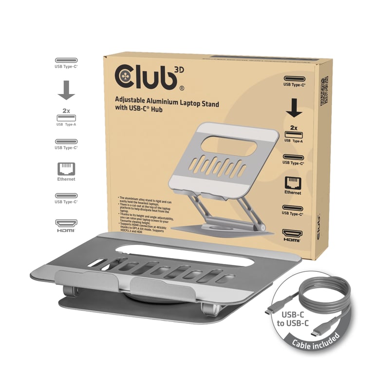 CLUB3D CSV-2554 stojak na laptop Szary