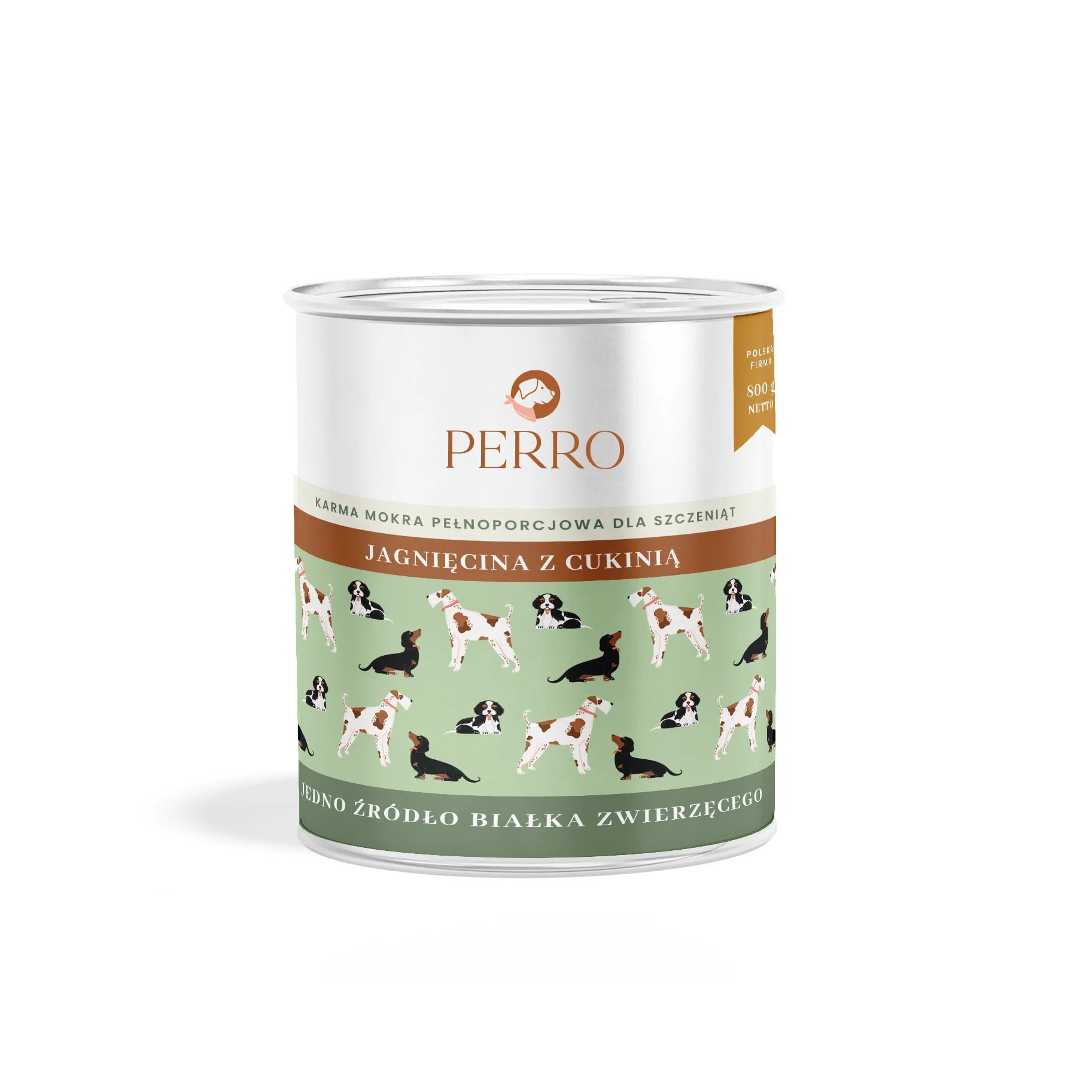 PERRO Junior Monobiałkowa Jagnięcina z cukinią - mokra karma dla psa - 800g