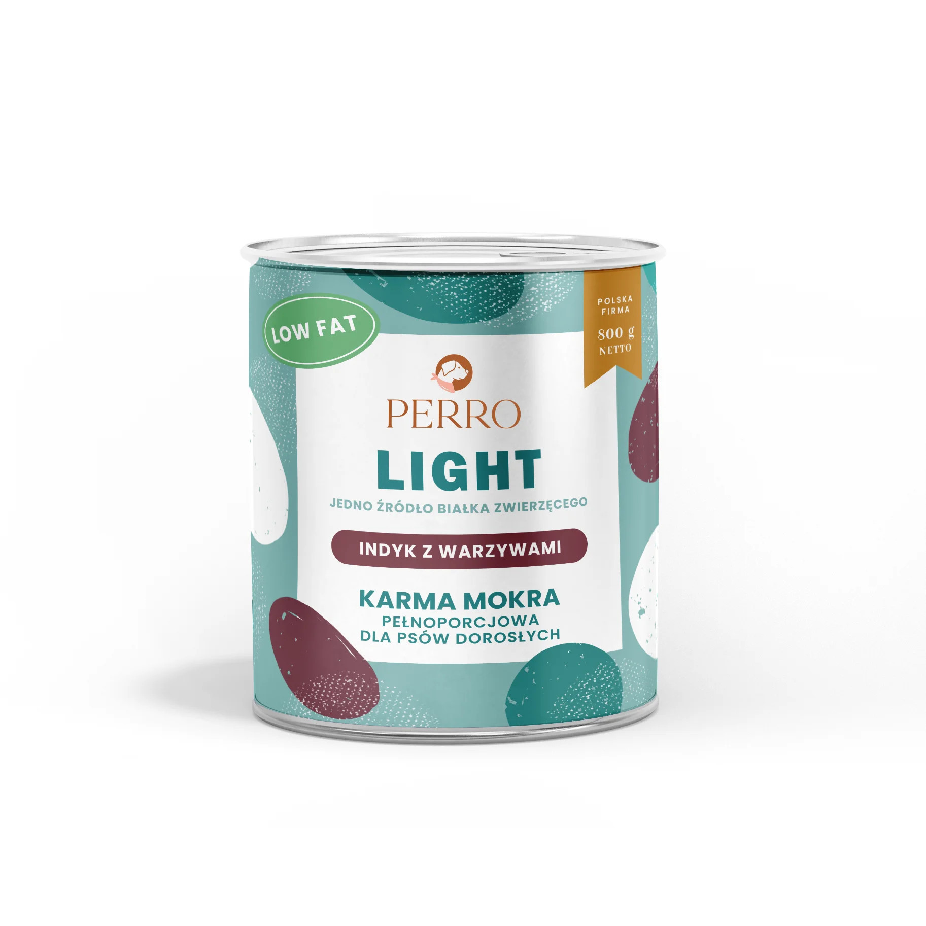 PERRO Light Monobiałkowa Indyk z warzywami - mokra karma dla psa - 800g