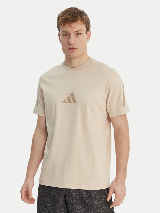 adidas T-Shirt Z.N.E. KE4694 Beżowy Regular Fit