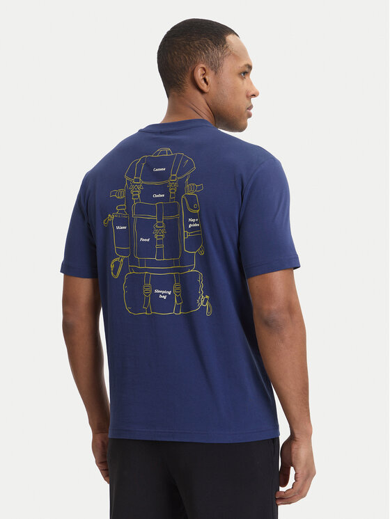 Napapijri T-Shirt S-Flint NP0A4FZZ Granatowy Regular Fit