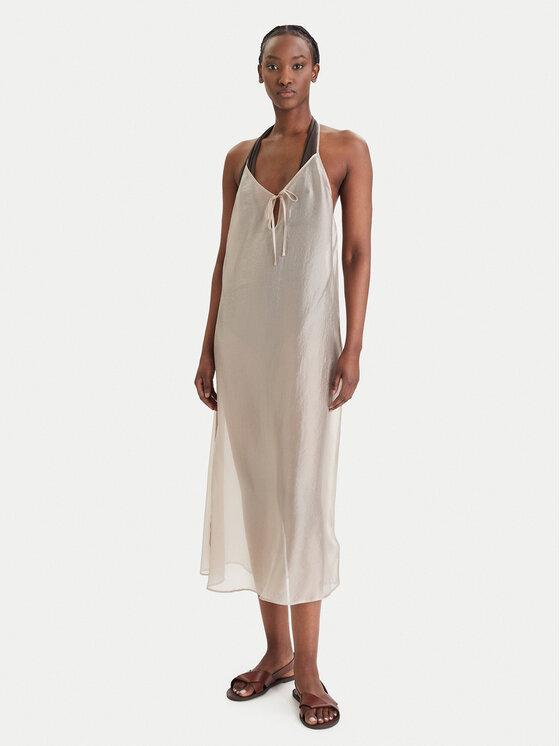 Calvin Klein Swimwear Sukienka plażowa LV00Q61159 Brązowy Relaxed Fit