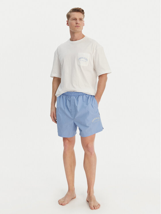 Calvin Klein Underwear Piżama Heritage LV00NM3016 Niebieski Relaxed Fit
