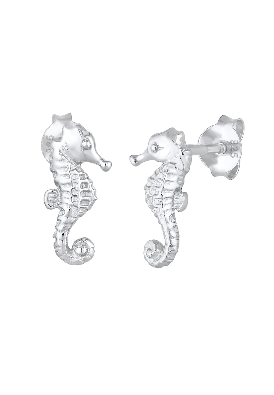 Elli Damskie kolczyki sztyfty Konik Morski Letni Trend w srebrze 925 Sterling Silver Kolczyki 1 ct