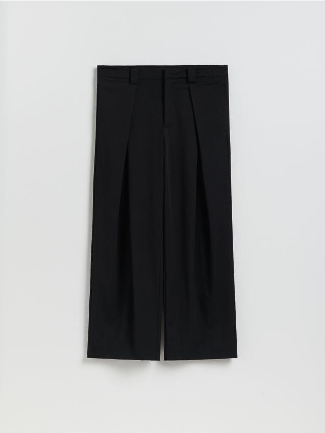 Reserved - Spodnie loose fit - czarny