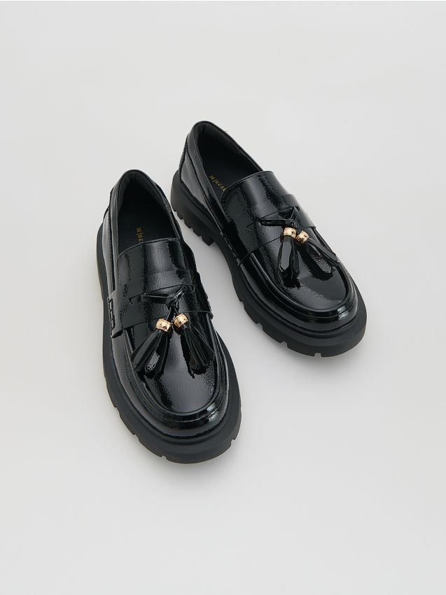 Reserved - Loafersy z imitacji skóry - czarny