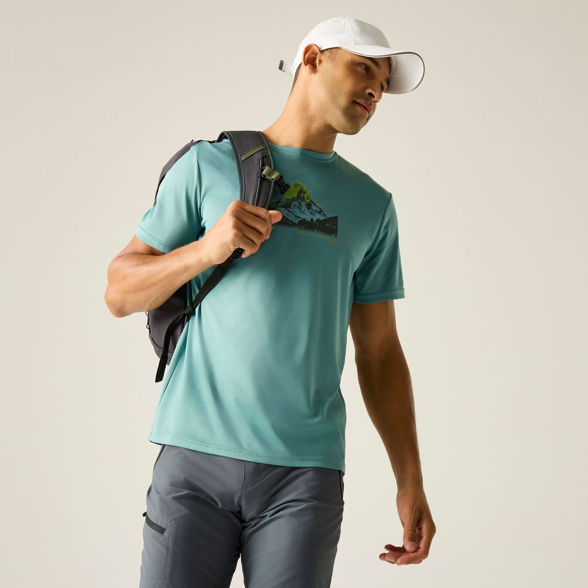 Regatta Koszulka męska Fingal Graphic Zielony, Rozmiar: L