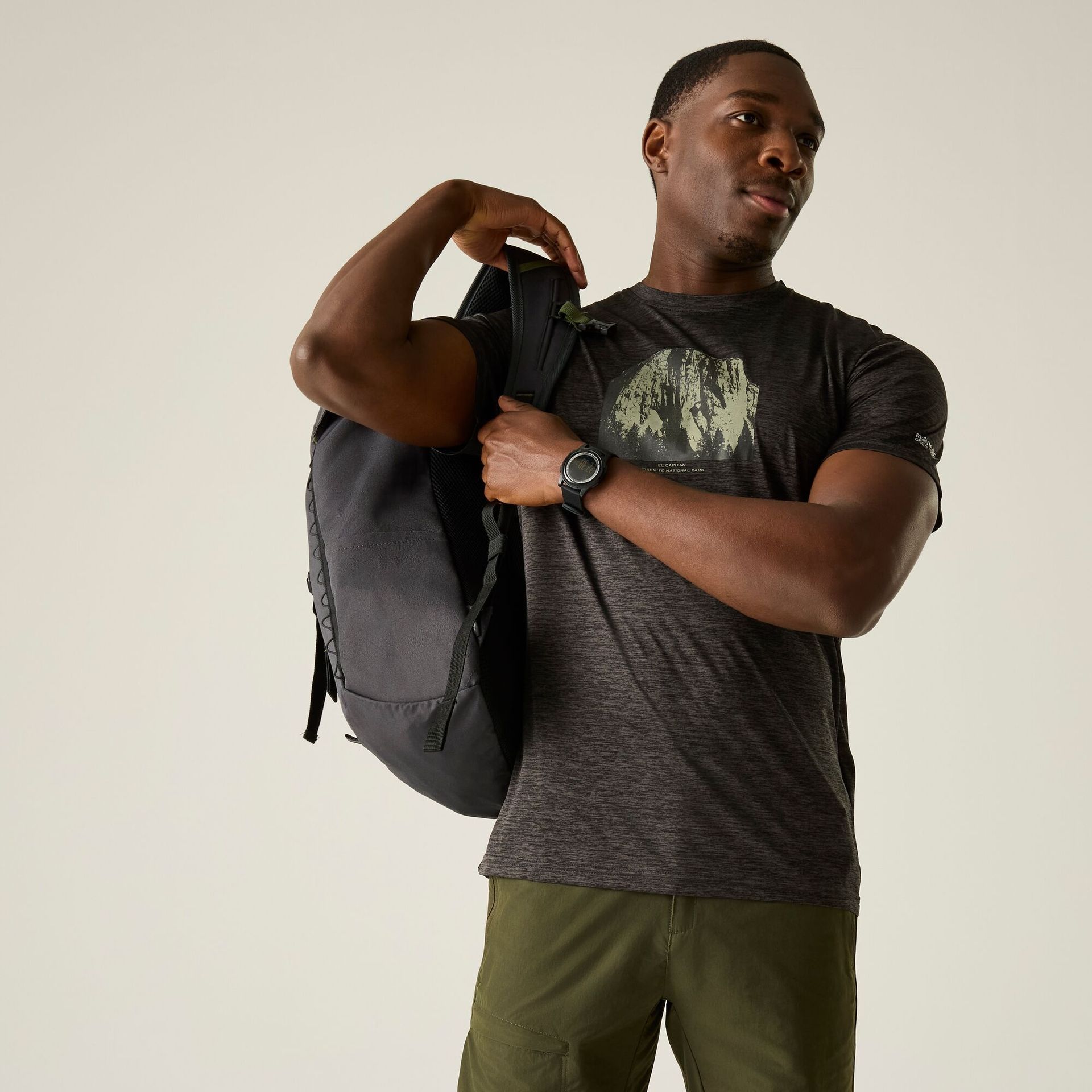 Regatta Koszulka męska Fingal Graphic Szary, Rozmiar: L