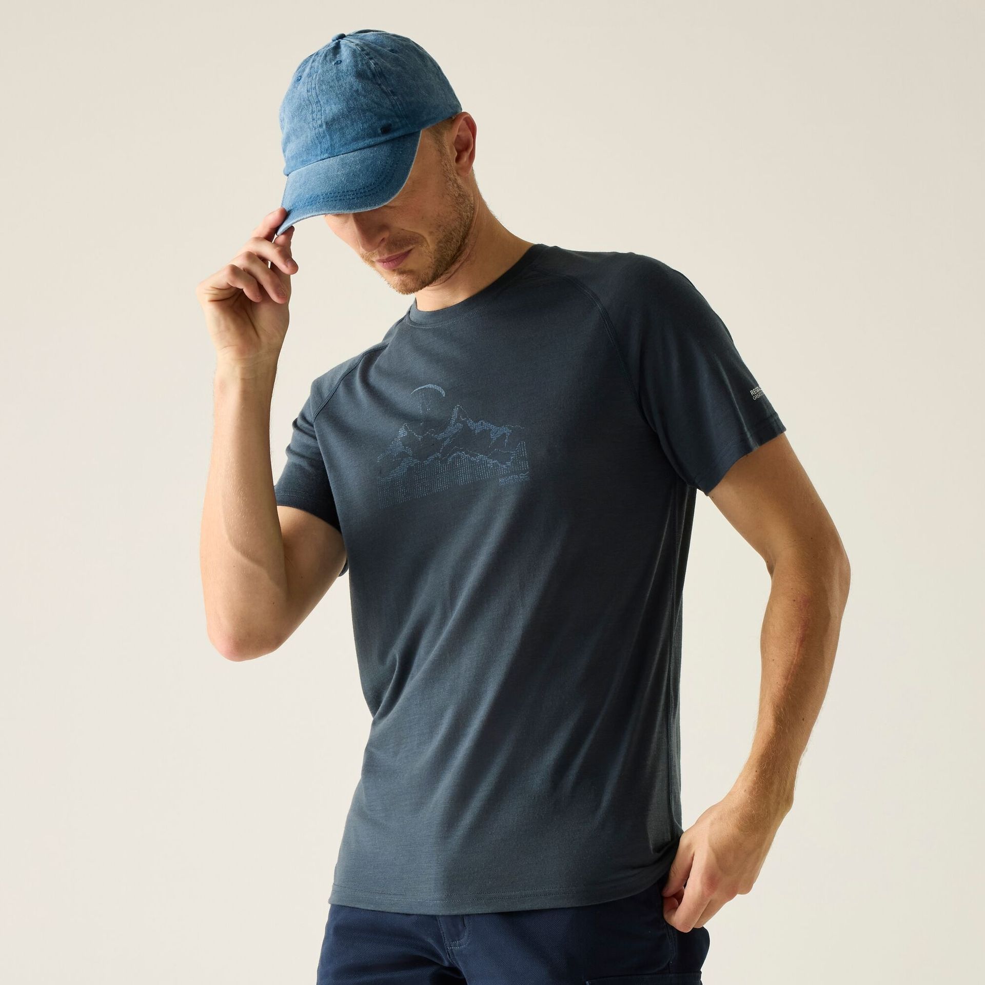 Regatta Koszulka męska Escade Niebieski, Merino Wool, Rozmiar: L